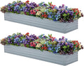 2 Pack 8x2x1FT Galvanized Raised Garden Bed Kit, Outdoor Metal Planter Box by Meberam
