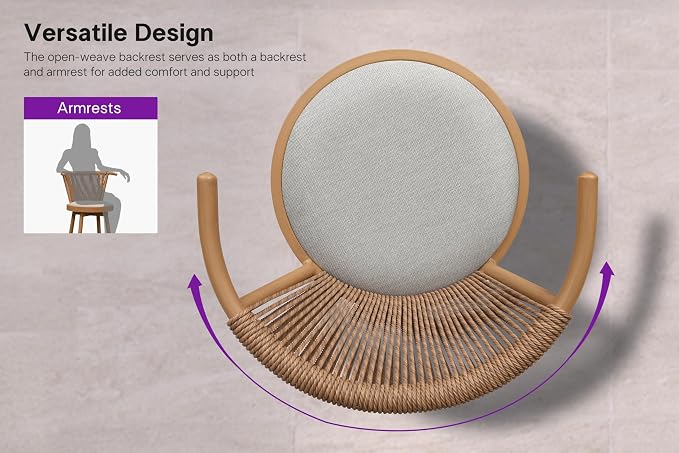 PURPLE LEAF Outdoor Swivel Counter Height Bar Stools Set of 4 Metal Modern - Image 6