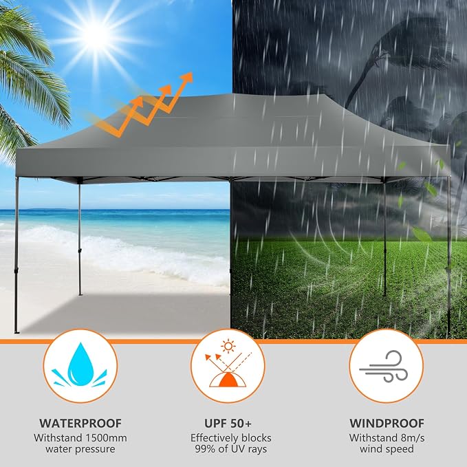 COBIZI 10x20 Pop up Canopy Tent Heavy Duty Without Sidewalls, Easy Set-up - Image 4
