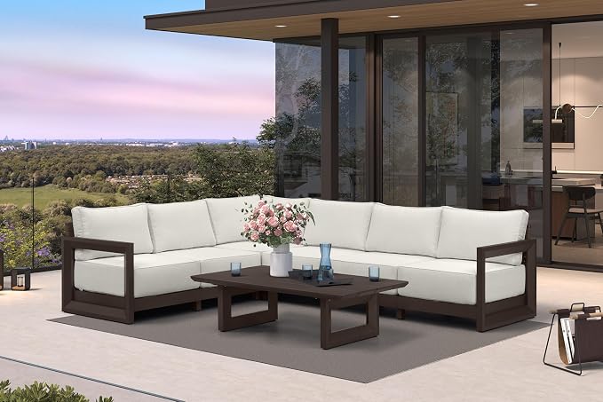PURPLE LEAF Patio Furniture Set L-Shaped Outdoor Couch by Unknown