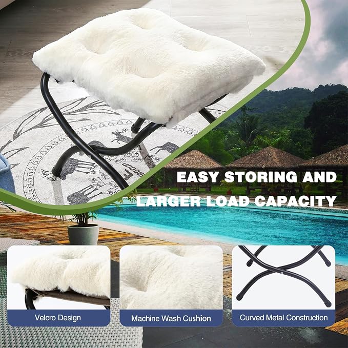 15" Foldable Foot Stool Ottoman - Image 3