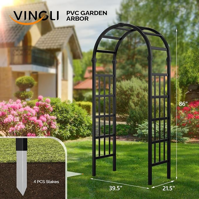VINGLI Vinyl Garden Arbor, PVC Wedding Arch - Image 2