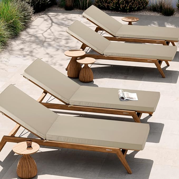 Chaise Lounge Cushion Outdoor, Waterproof and Stain-Resistant Lounge Deck - Image 2