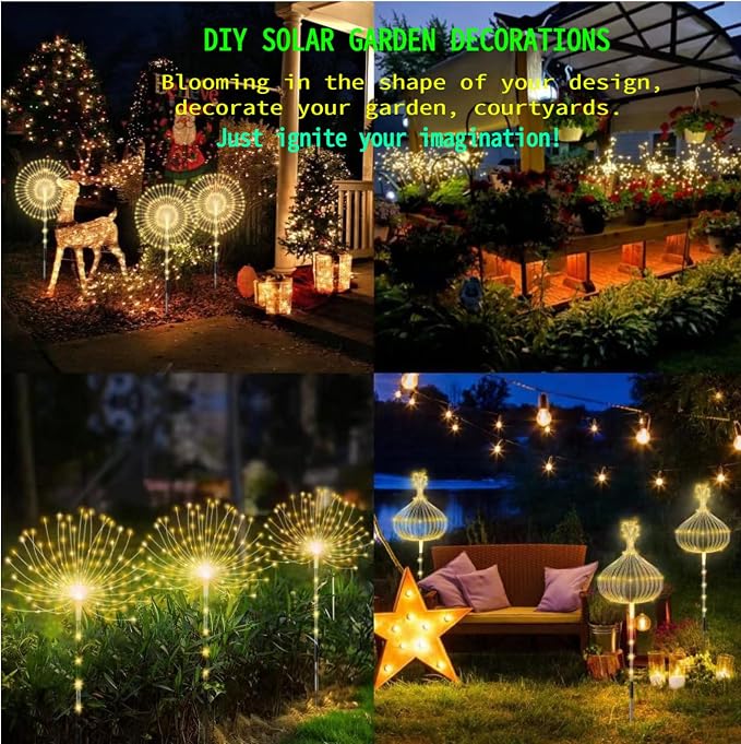 Garden Decor Solar Lights Outdoor, 155LED 8 lighting modes pole light - Image 3