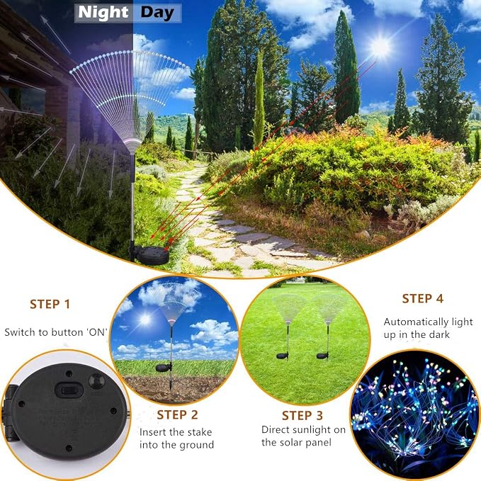 HELESIN Christmas Outdoor Solar Garden Lights, 105 LED Solar Powered Decorative - Image 4