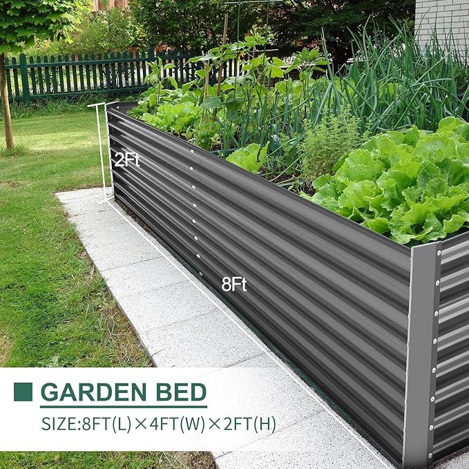 Land Guard 2 Pack 8×4×2ft Galvanized Raised Garden Bed Kit, Galvanized Planter - Image 5