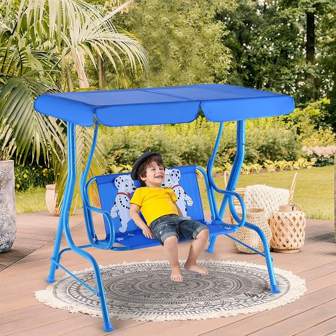 Costzon Kids Porch Swing, All-Weather Patio Swing Bench Hammock w/Adjustable - Image 3