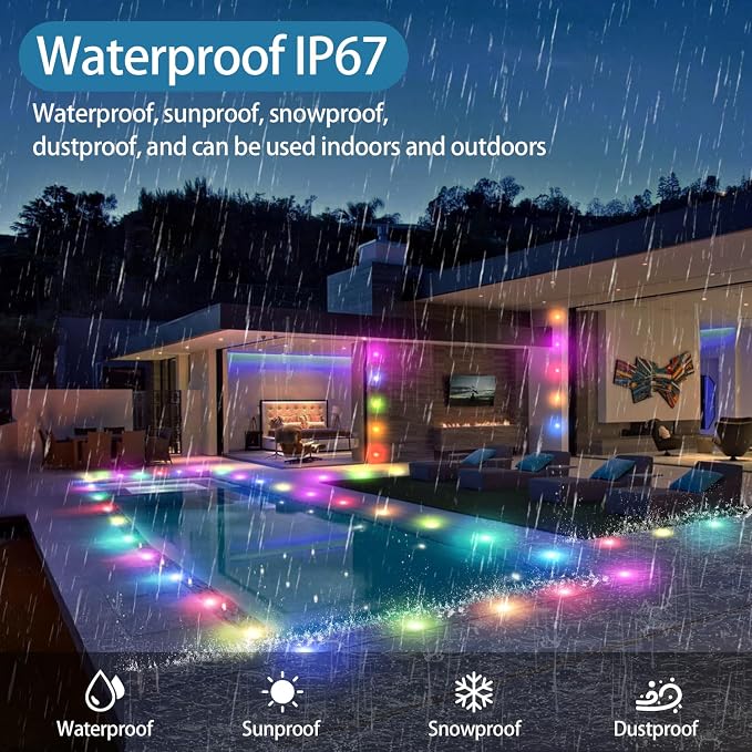 HIBOITEC 1Pcs Low Voltage Recessed RGB Deck Lamp φ42mm, Colorful LED Deck - Image 2