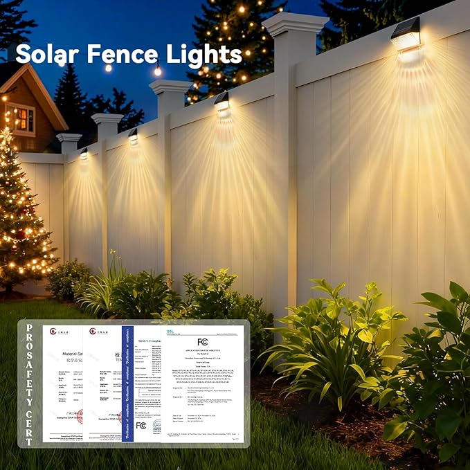 LumiZen Solar Fence Lights 12 Pack, 12 Modes RGB Color Glow LED Solar Lights - Image 3
