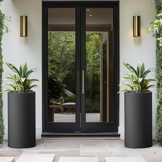 Kante 27.8 Inch Tall Cylindrical Planter, Large Round Plant Pots - Image 5