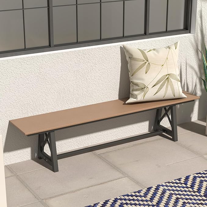 Giantex Outdoor Bench, 3-4 Person Garden Bench, 1100 LBS Capacity, Weatherproof - Image 6