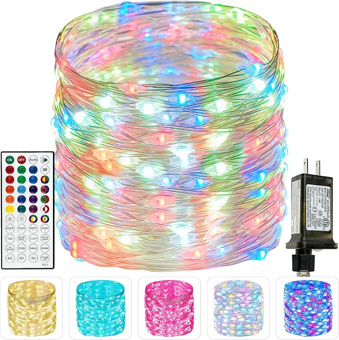 66Ft 200 LED RGB Color Changing Christmas Fairy Lights Plug in, Waterproof by BHCLIGHT