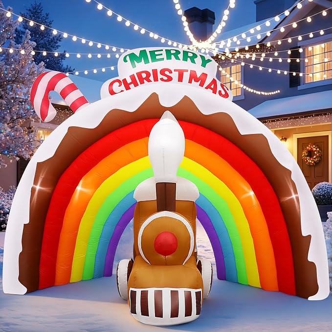 9FT Christmas Inflatables Rainbow Arch - Image 3
