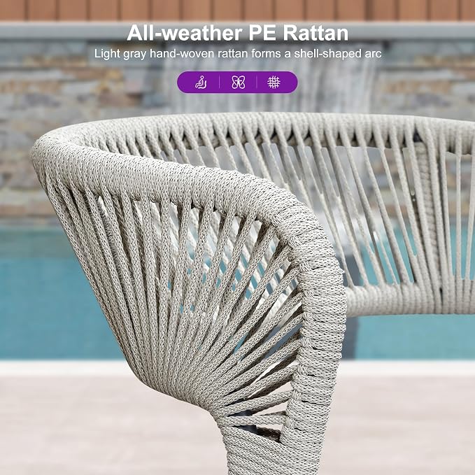 PURPLE LEAF 11 Pieces Outdoor Dining Set Patio Table and Chairs Set Aluminum - Image 2