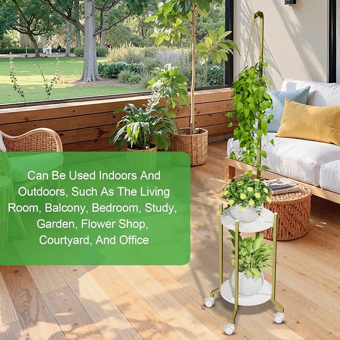 Plant Stand Indoor, 2 Tier Hanging Tall Plant Shelf - Image 6