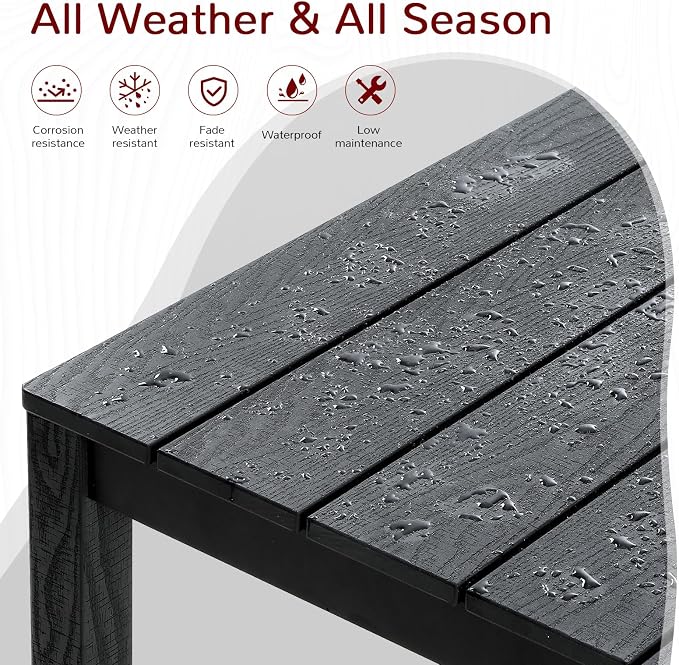 Stoog 7 Pieces Patio Dining Sets, All-Weather HIPS Material & Aluminum Frame - Image 3