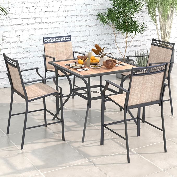 Tangkula Metal Square Patio Dining Table - Image 5