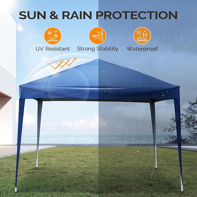 VINGLI 10x10 Pop Up Canopy Tent, Outdoor Portable Foldable Canopy - Image 4
