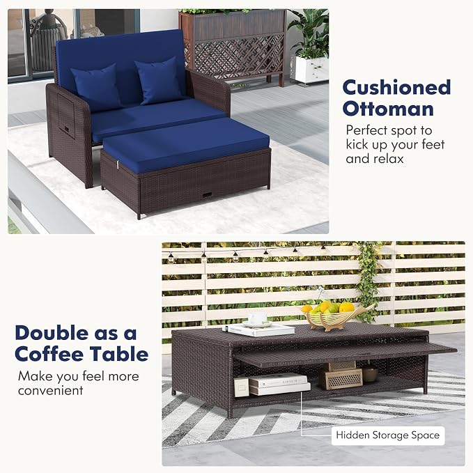 RELAX4LIFE Wicker Patio Outdoor Daybed - Image 4