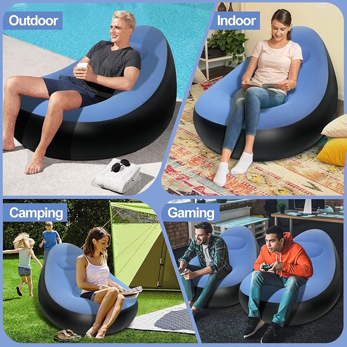 Inflatable Chair with Ottoman, Inflatable Couch - Image 7