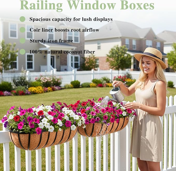 30 Inch Railing Planter Window Box Deck Balcony Rail Planter - Image 2