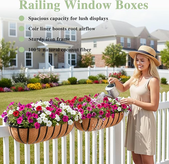 English Inviting Horse Trough Balcony Planter - Image 2