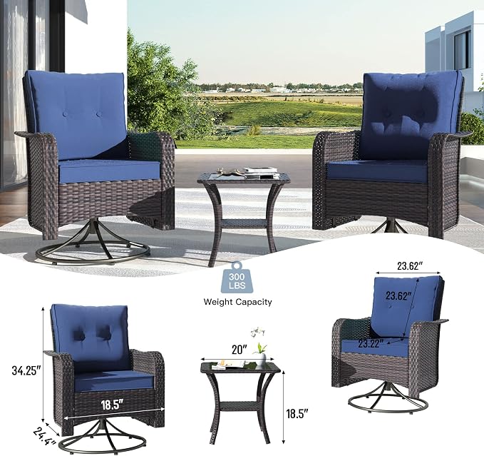 Kullavik 11 Pieces Outdoor Patio Furniture Set, PE Wicker Rattan Sectional Sofa - Image 8