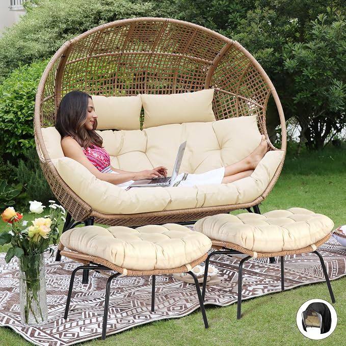 NICESOUL Indoor Outdoor Double Egg Chair by NICESOUL