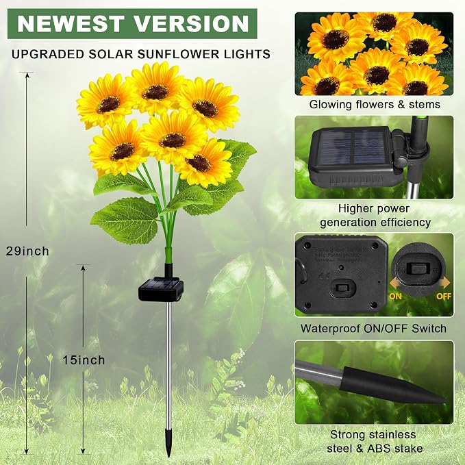 Solar Lights Outdoor Garden Decor, 4 Pack - Image 8