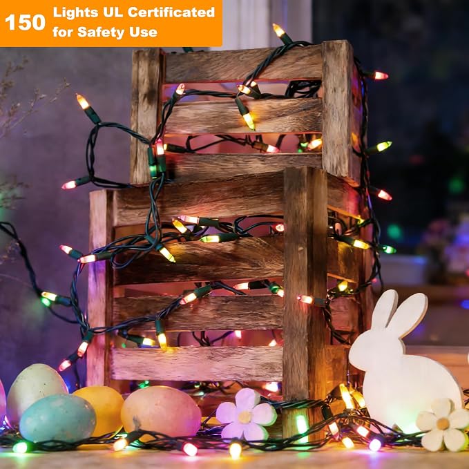 BrizLabs Easter Lights String, 34.8ft 150 Count Pastel Lights Connectable - Image 5