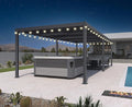 PURPLE LEAF Louvered Pergola w/Light 11' x 28' Aluminum Outdoor Pergola by Unknown