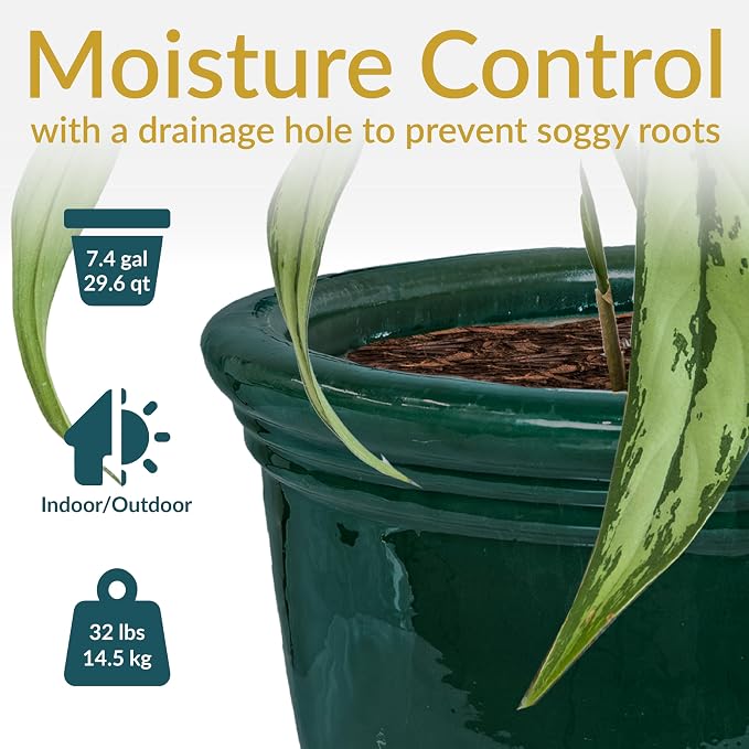 Sunnydaze Large Ceramic Plant Pot - Image 2