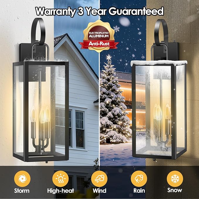 25'' Large Dusk to Dawn Outdoor Wall Light - Image 9