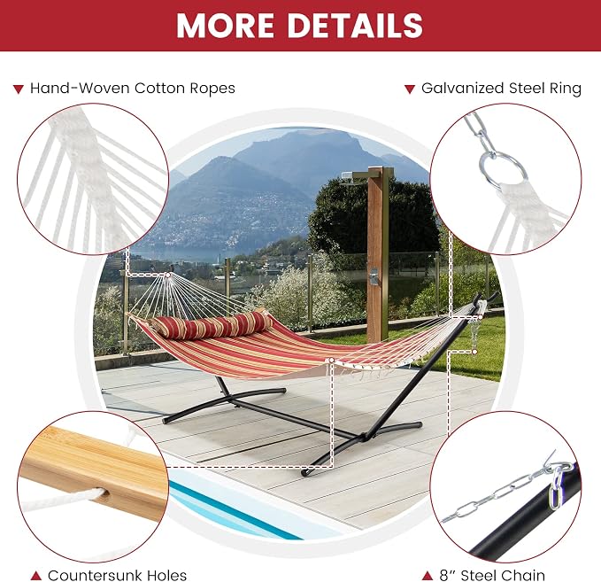 Tangkula 11FT Double Hammock, Heavy Duty Outdoor Hammock - Image 8