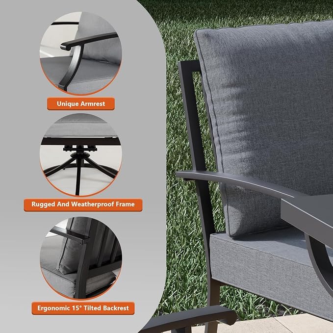 Kullavik 14 PCS Outdoor Dining Table Set - Image 4