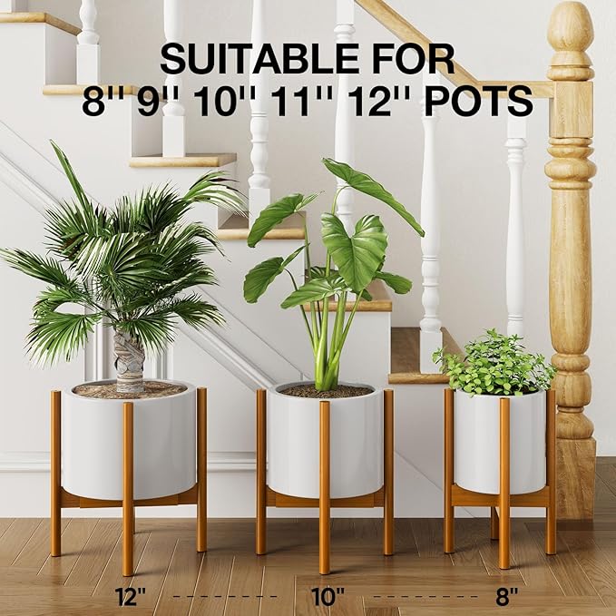 MUDEELA Plant Stand for Indoor Plants: Adjustable Width Fits 8-12 Inch Pots - Image 3