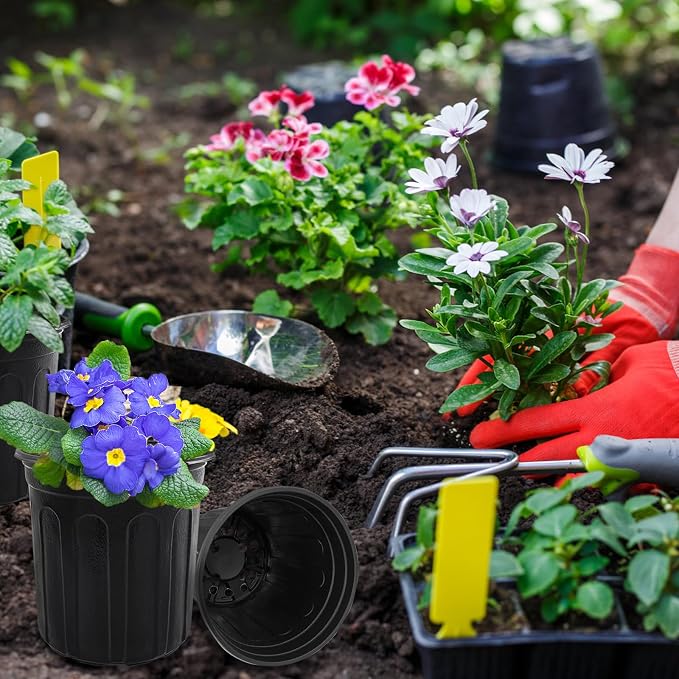 60 Pcs 1 Gallon Plant Nursery Pots, Plastic Seed Starter Pot - Image 6