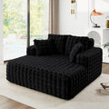 56" W Oversized Chaise Lounge Chair Indoor, Plush Faux Fur Sleeper Couch Sofa by JEEOHEY