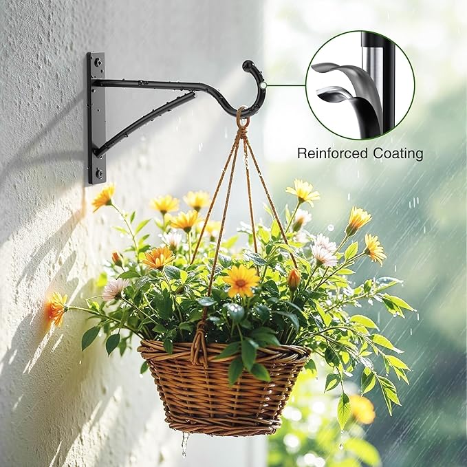 6 Inch 2 Pack Heavy Duty Plant Hangers Outdoor, Metal Plant Brackets - Image 4
