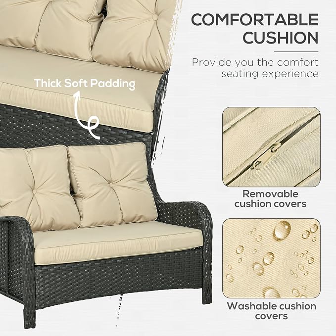 Outsunny 2-Seater Outdoor Sofa - Image 4