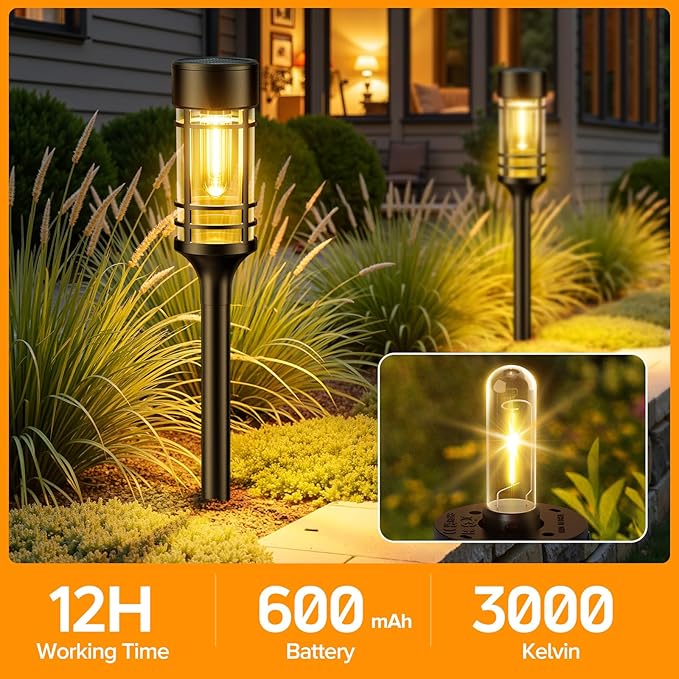 LETMY 12 Pack Solar Pathway Lights Outdoor, Solar Lights Outdoor Waterproof IP65 - Image 5