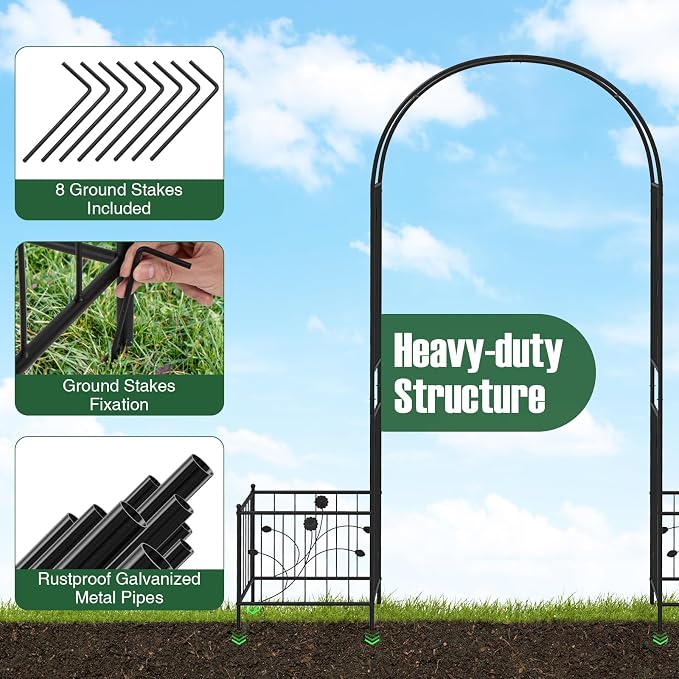COSTWAY 2-in-1 Garden Arbor - Image 6