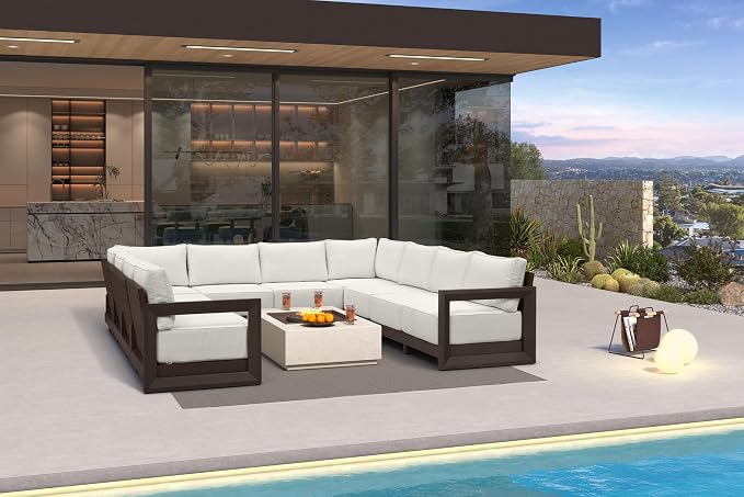 PURPLE LEAF Patio Furniture Set U-Shaped Outdoor Couch by Unknown