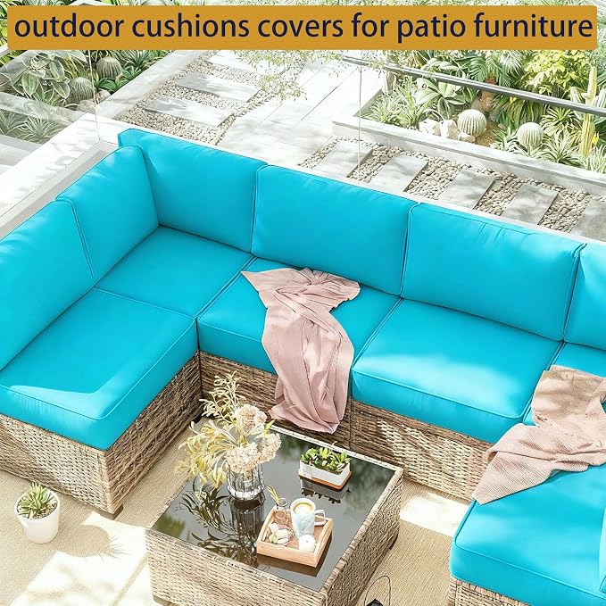 Outdoor Cushions Covers for Patio Furniture, Patio Cushion Covers Replacement - Image 6