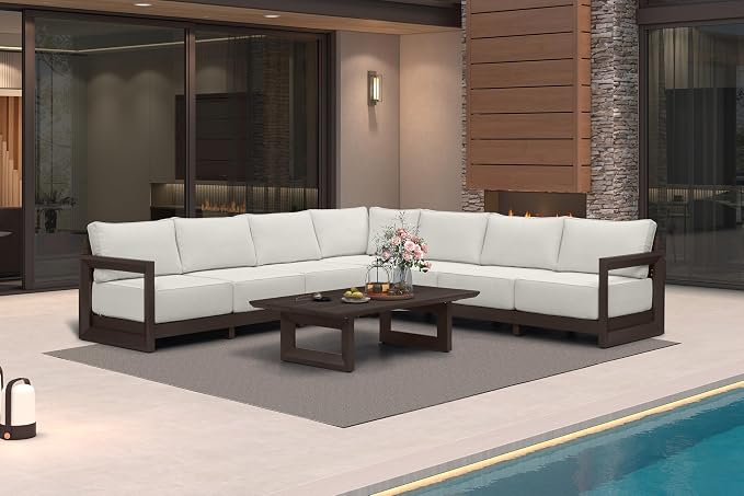 PURPLE LEAF Patio Furniture Set L-Shaped Outdoor Couch by Unknown