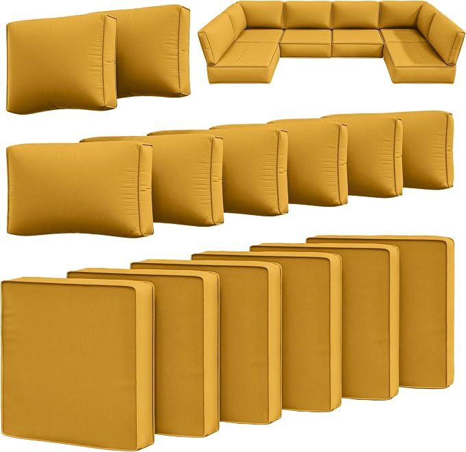 14 Pcs Outdoor Cushion Slipcovers Outdoor Patio Cushion Covers Replacement by Snubbull