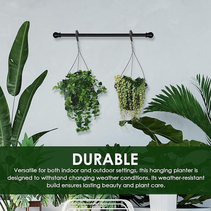 10in Euro Hanging Planters for Indoor Plants 2 Pieces 10inch Hanging Planter - Image 6