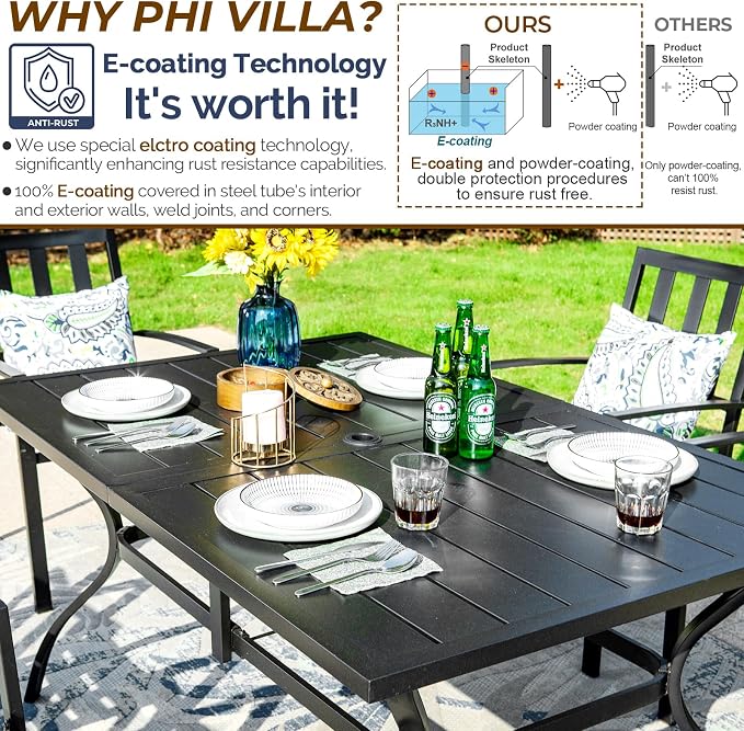 PHI VILLA 7 Piece Outdoor Dining Set - Image 2