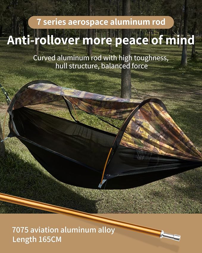 Camping Hammock Tent with Mosquito Net and Sunshade, Extra Large - Image 5