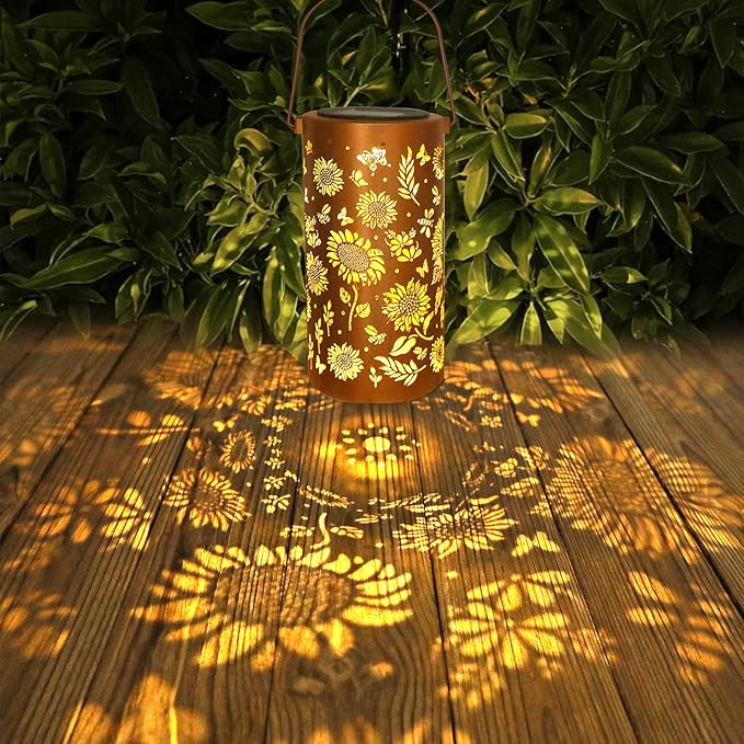 Sunflower Solar Lanterns Outdoor Waterproof Hanging Lights, Sunflower Gifts - Image 2
